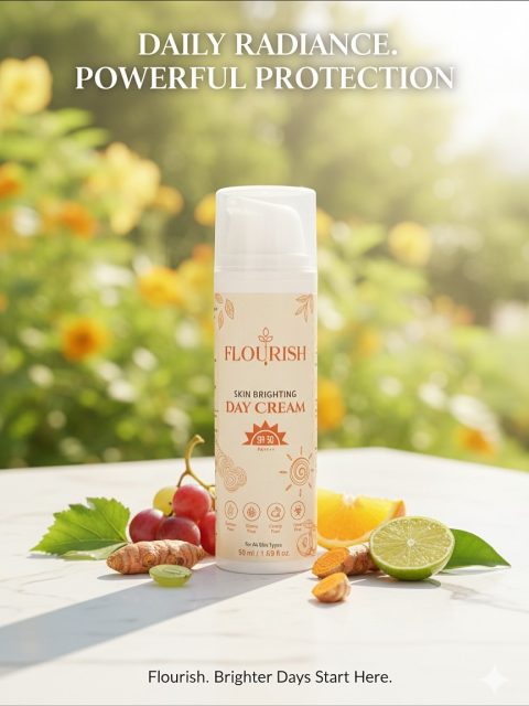 “Step into the sunshine with confidence—this SPF 50++++ day cream brightens, hydrates, and protects your skin all at once, giving you that effortless everyday radiance.”
	“Because glowing skin shouldn’t come at the cost of protection—this SPF 50++++ formula keeps your skin bright, shielded, and beautifully nourished from morning to sunset.”
#flourishcare #flourishspf #flourishindia
DM FOR ORDER NOW